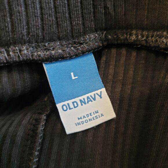 Old Navy Rib Knit Midi Skirt Large Black Fitted Pencil Side Slit Pull On NEW TAG - Picture 8 of 14